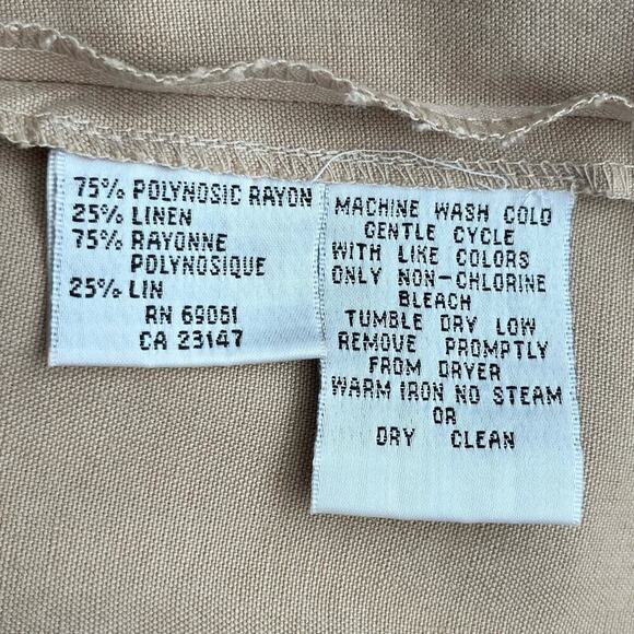 Talbots Linen Blend Scoop Neck Sleeveless Shift Maxi Dress in Tan, Size 16 - Picture 10 of 10